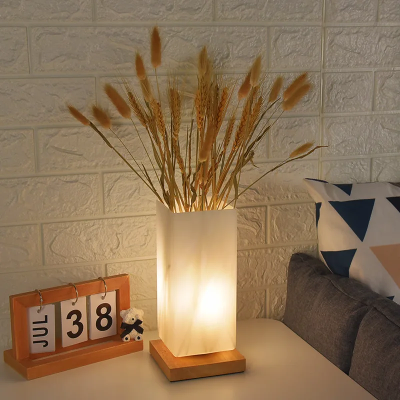Nordic decorative vase lamp bedroom creative simple romantic warm nightlight glass bedside lamp