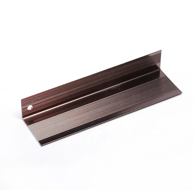 Misumi outdoor curved anti-slip aluminum brass metal I shape stair nosing profile manufacturers in China for vinyl flooring