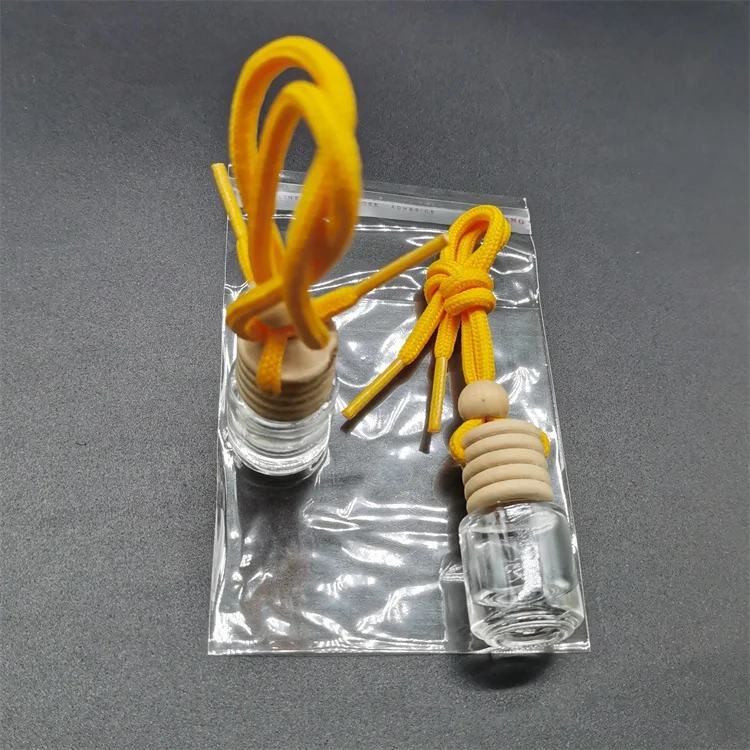 wholesale 5ml round glass bottle perfume diffuser indoor aroma pendant Car air outlet perfume hang