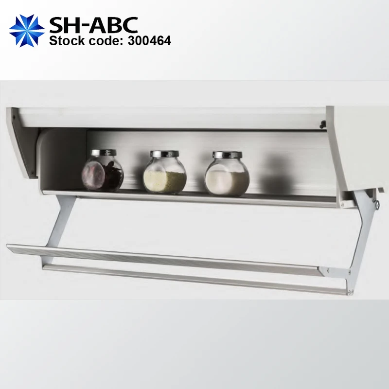 
Aluminium alloy kitchen under cabinet simple small lift spice hinging basket 