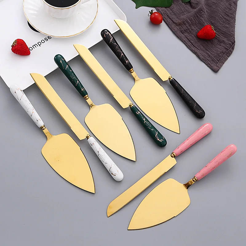 ceramic handle wedding cake knife set Stainless steel cake knife and server set cake tools