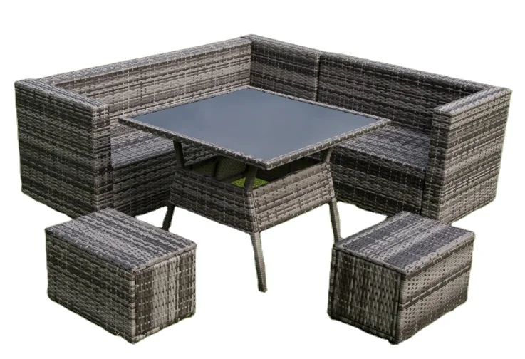 
Balcony Outdoor Patio Rattan Dining Lounge Chairs And Table Sofa Wicker Garden Furniture Sets 