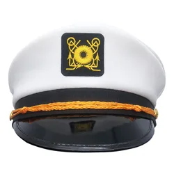 Summer  Cosplay Hat Accessories Marine Round Head Adult Blue Anchor Costume  Hat Army Navy Cap