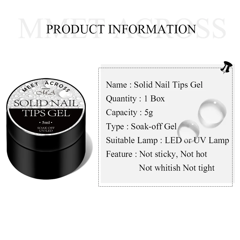 High Quality Tip Builder Rich Pigmented Cruelty Wholesale Poly Extension Nail gel glue for nail tip