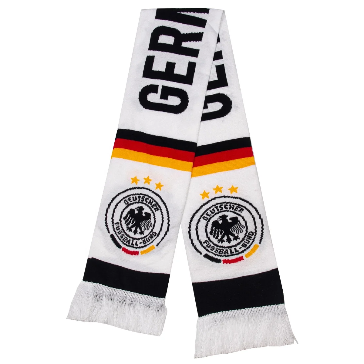 Best Selling Sports Soccer Team Fan Scarf Custom World Soccer Cup Acrylic Knitted Jacquard Football Scarf