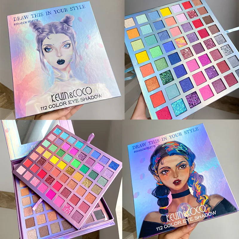 112 Colors Miss Rose odm Shimmer Glitter Pigmented Eye shadow Private Label Eyeshadow Palette