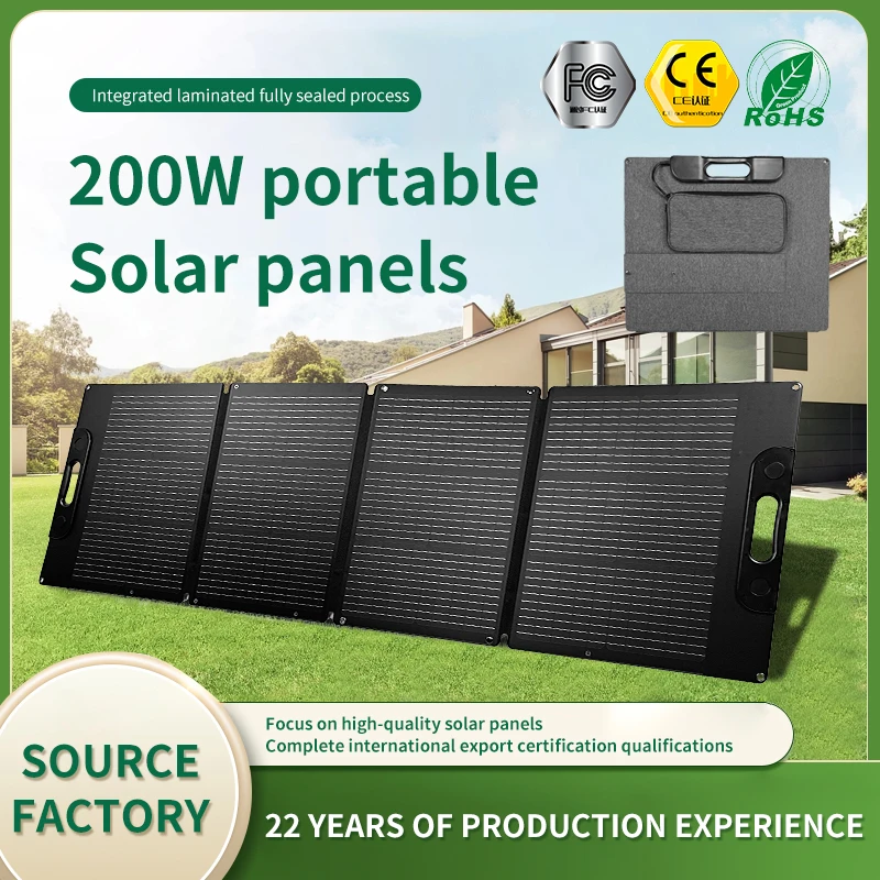 200W Mono Solar Flexible Foldable Solar Panel for Outdoor Boat RV Travel Home Car  Power Station