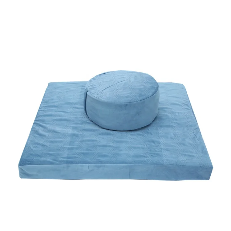 High quality meditation cushion zafu with natural yoga mat combination
