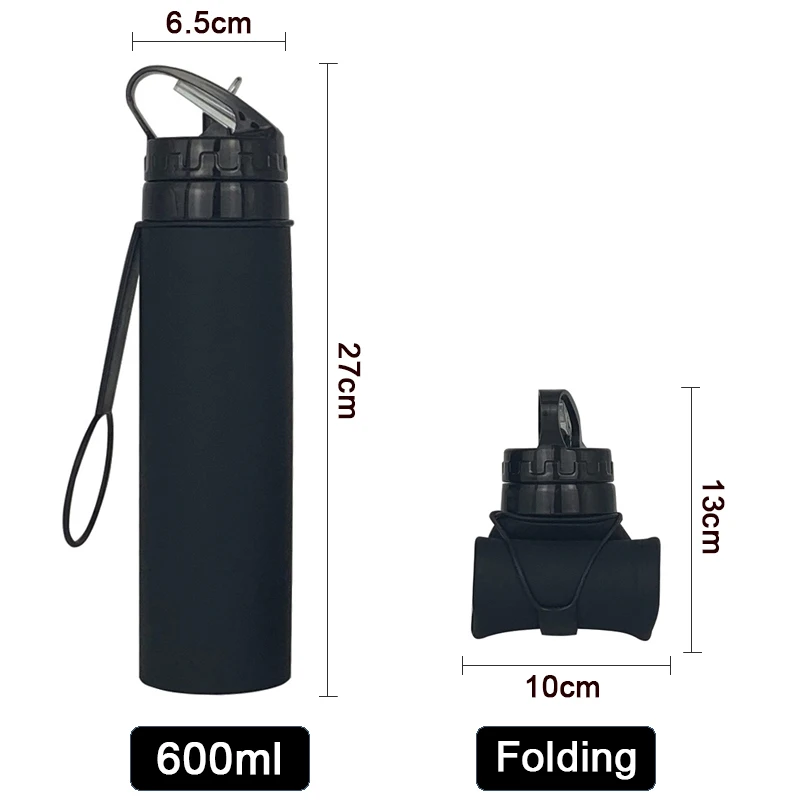 Price Superior Quality Durable Resistant Reusable Silicone Rubber Water Bottle Outdoor Reuse able Water Bottle