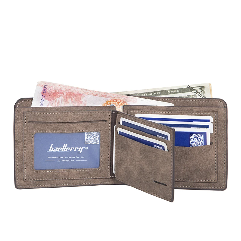 Прямая поставка с фабрики Baellerry, короткие кошельки для мужчин, мужской кошелек из искусственной кожи, сумка из коровьей кожи, брендовый мужской кошелек, чехол с держателем для карт