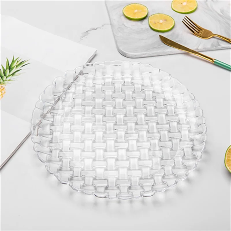 Wholesale Plates glass For Fruit round shape dishes Desertcrystal turkish