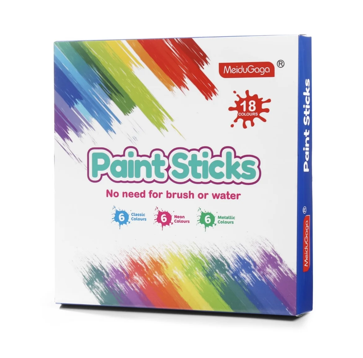 MeiduGaga 18 colors fast quick drying mess free solid tempera paint sticks wax crayon set children friendly