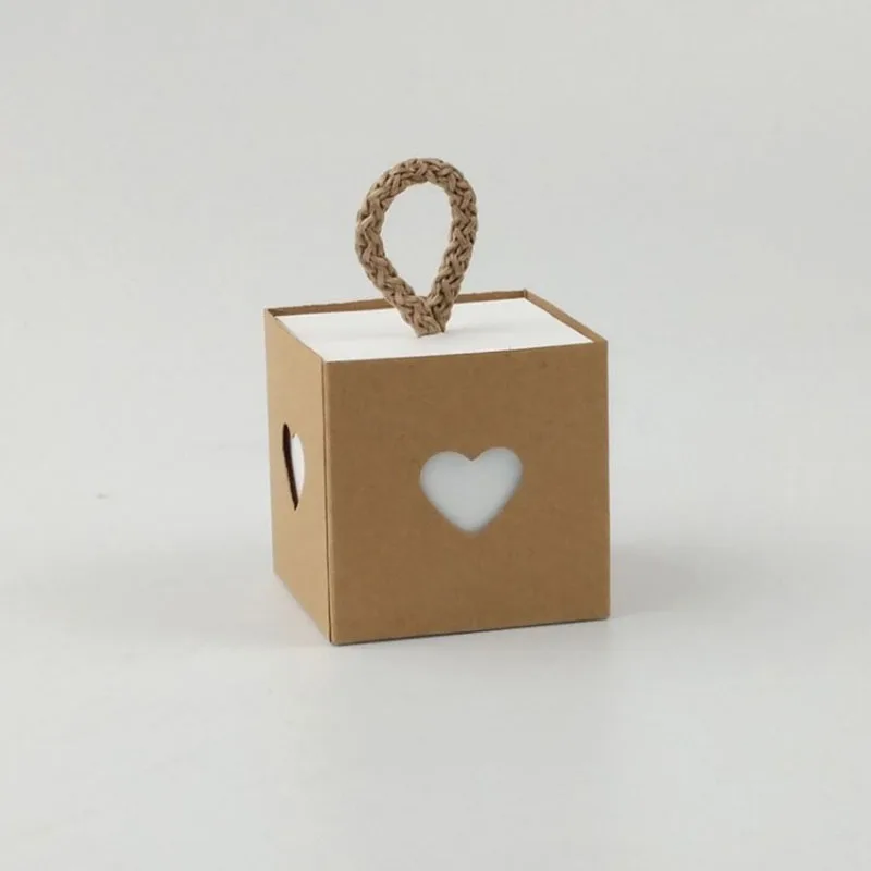 White Brown Kraft Box Packaging Wedding Souvenir Gift Boxes for Guests