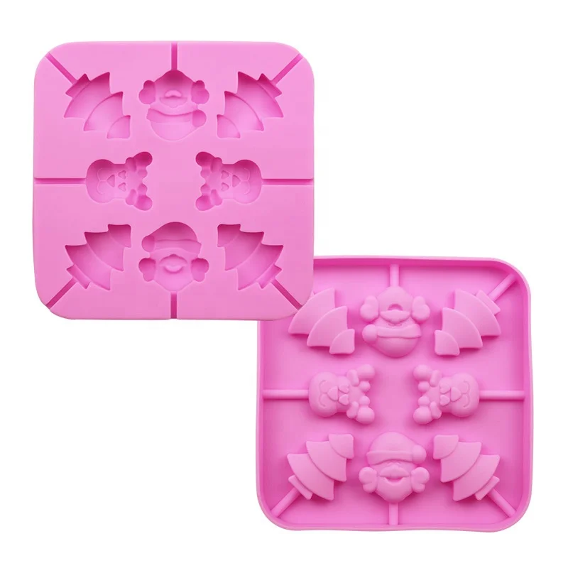 8 cavity square food grade silicone round Lollipop Candy Chocolate cake mould diy candy mold lollipop mold Christmas tools