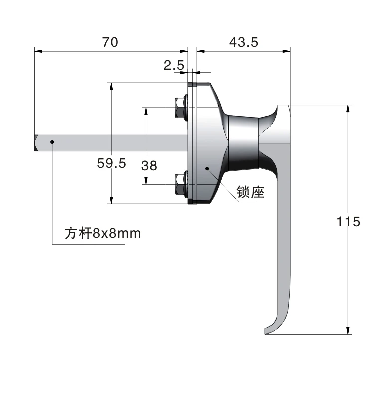 Factory Direct Wholesale Meigu MS312-A-1 Industrial Cold Room lock Storage Pull Garage  Door Handle Lock Latch
