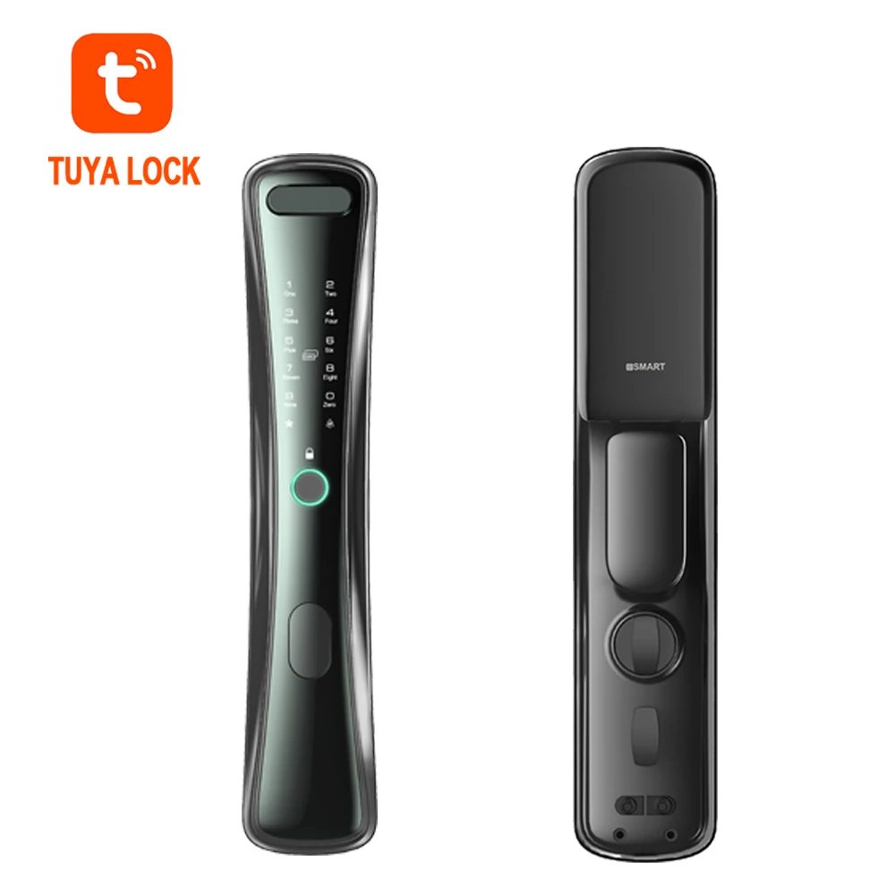 Биометрическая цифровая камера высшего качества, электронная система безопасности Tuya, умный дверной замок со сканером отпечатков пальцев