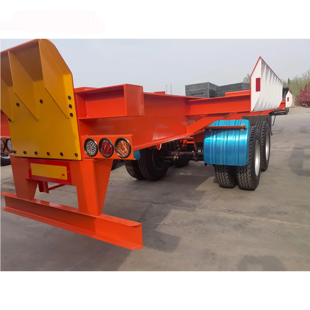 Factory Tri-Axle 20ft 40ft 45ft Ship Container dock skeleton bomb cart terminal port using Semi Trailer