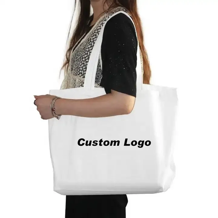 SINOTOP Hot Sale Eco Friendly Reusable Designer Cloth Canvas Cotton Shopping Tote Bag With Custom Logo Printed