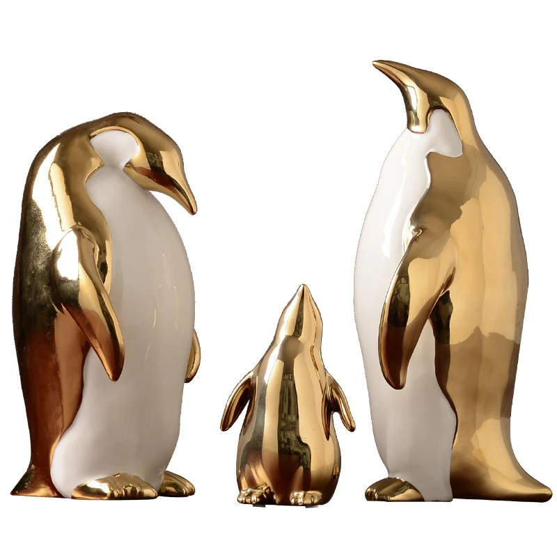 Wholesale modern ceramic  animal crafts penguin ceramic statue home decor ceramic sculpture