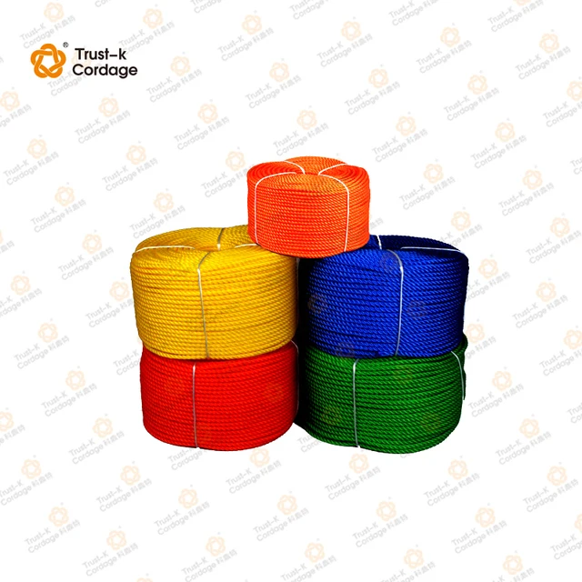 3 strand twisted pp danline rope, polypropylene danline rope