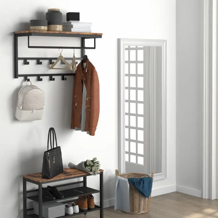 Wholesale Wall Mounted Coat Racks, HOOBRO Brand Wall Mount Coat Rack for Clothes Hat Organizer, Coat Stand with Hooks on Wall