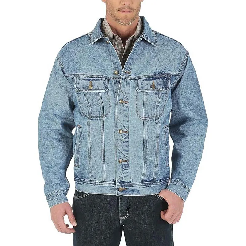 Wholesale Custom Hot Selling Classic Western Cowboy Style Wash Mens Denim Jeans Jacket