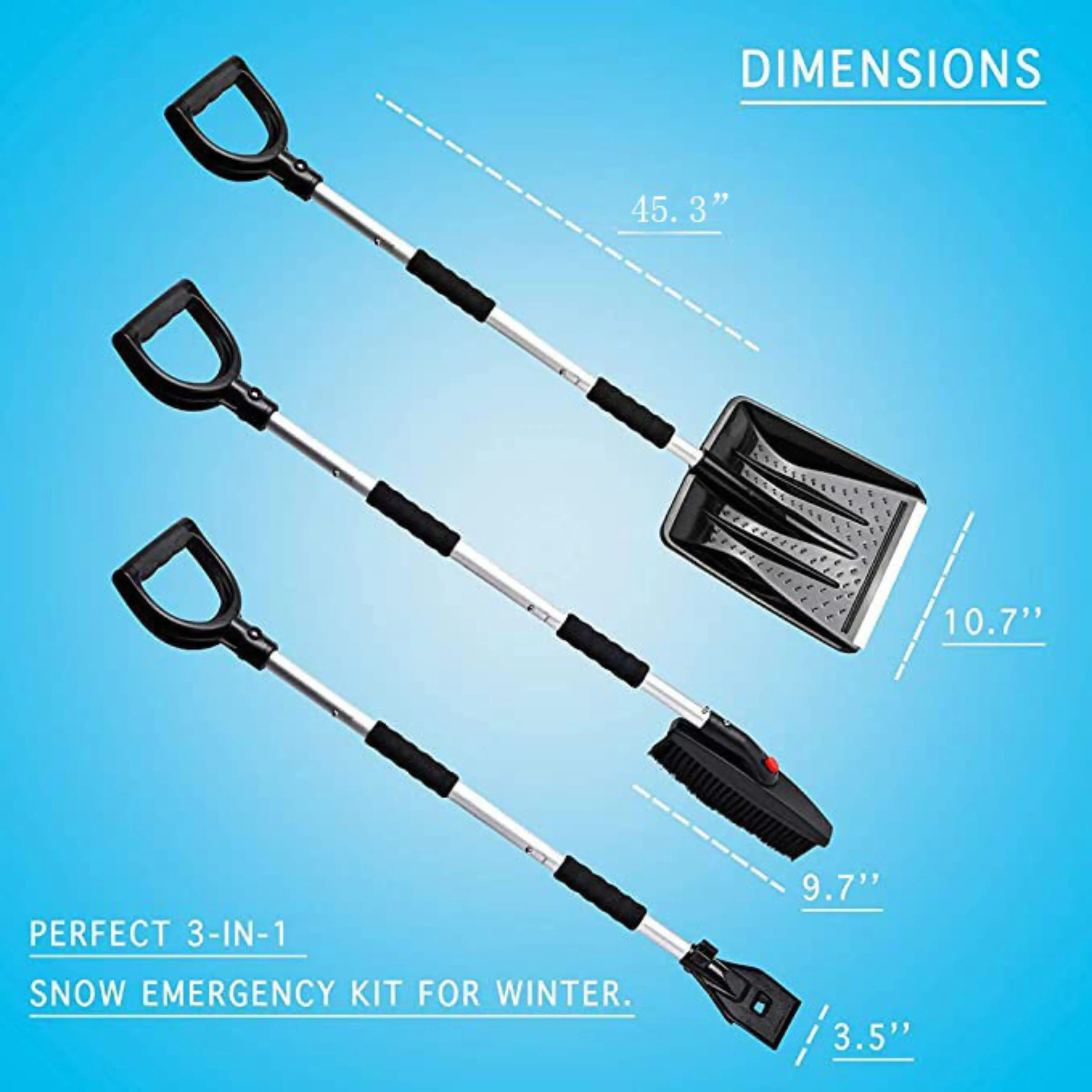 JOLECH wholesale structural durably retractable snow shovel for car