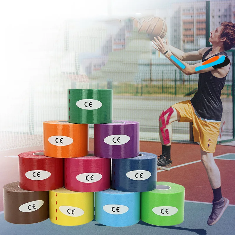 Kinesiology tape 5cm 10cm OEM Custom I Shape Pre cut Rayon Cotton Kinesiology Tape Easy Use