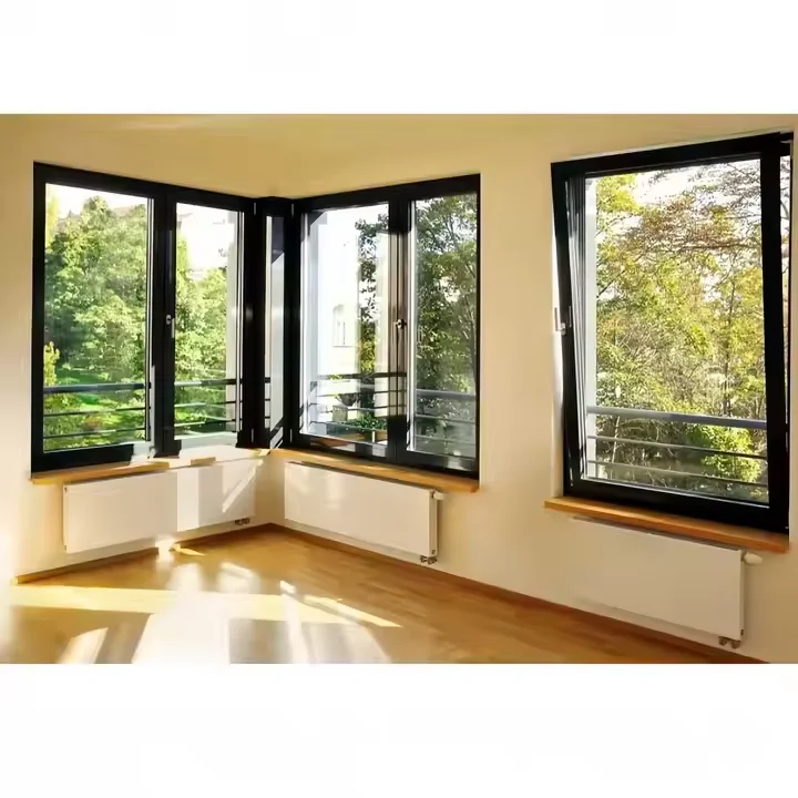Aluminium Customized Double Glass Window Glaze Energy Efficient Aluminum Casement windows Villa Tilt and Turn Window for House