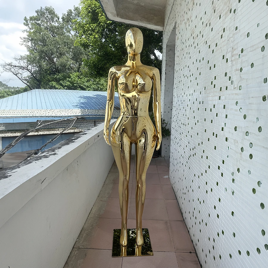 1 Pieces Boutique Models Display Big bra Clothing Women BBL Curvy Gold Full Body Plus size Female Mannequins for Clothes Display