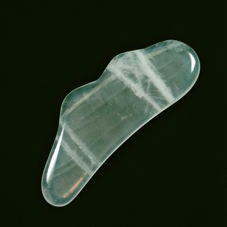 2023 Bian Gua Sha Guasha Custom Engraved Gua Sha Clear Quartz Jade Stone Gua Sha Scraping Massage Board Tool