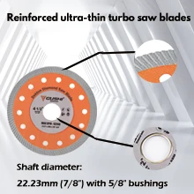 Ultra Thin Continuous Rim Circular Dry Cutting Diamond Disc Saw Blade For Granite