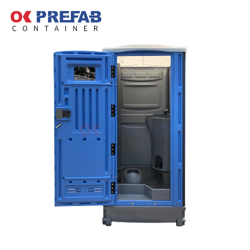 Multifunctional Prefab Simple Travel Public Hdpe Portable Odorless Construction Squatting Sitting Toilet And Bath With Foot Pump