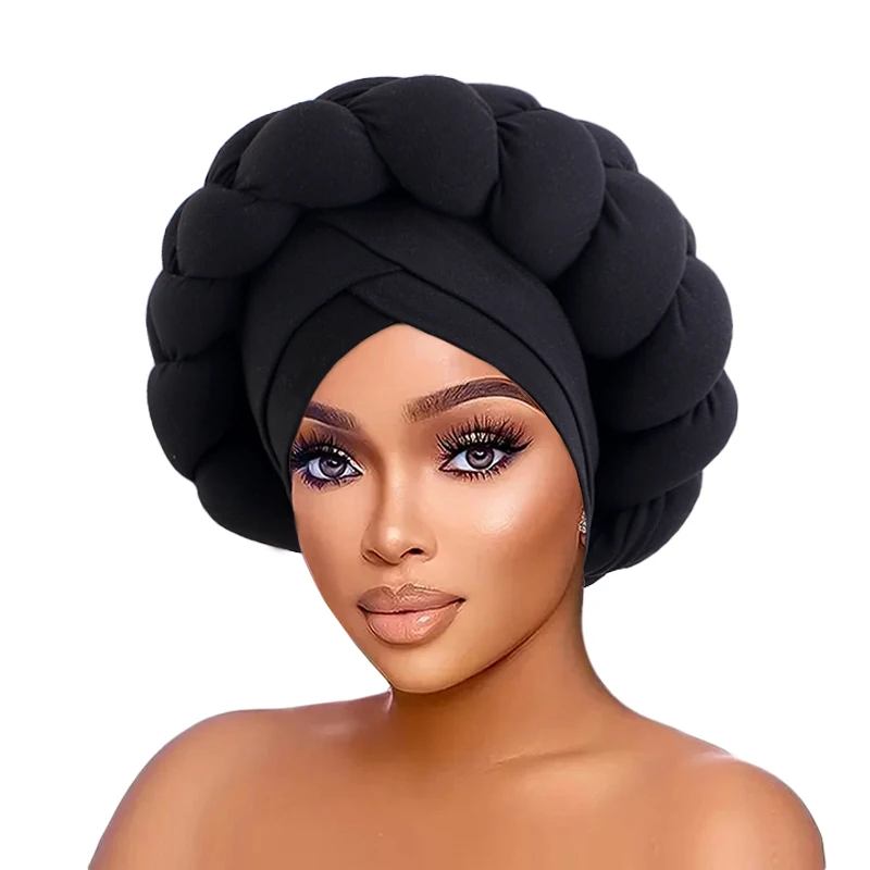 Wholesale Custom Logo Hair Plain stretchy African Head Wraps Braid African Turban Cap Headscarf Beanie Cover Headwrap For Women