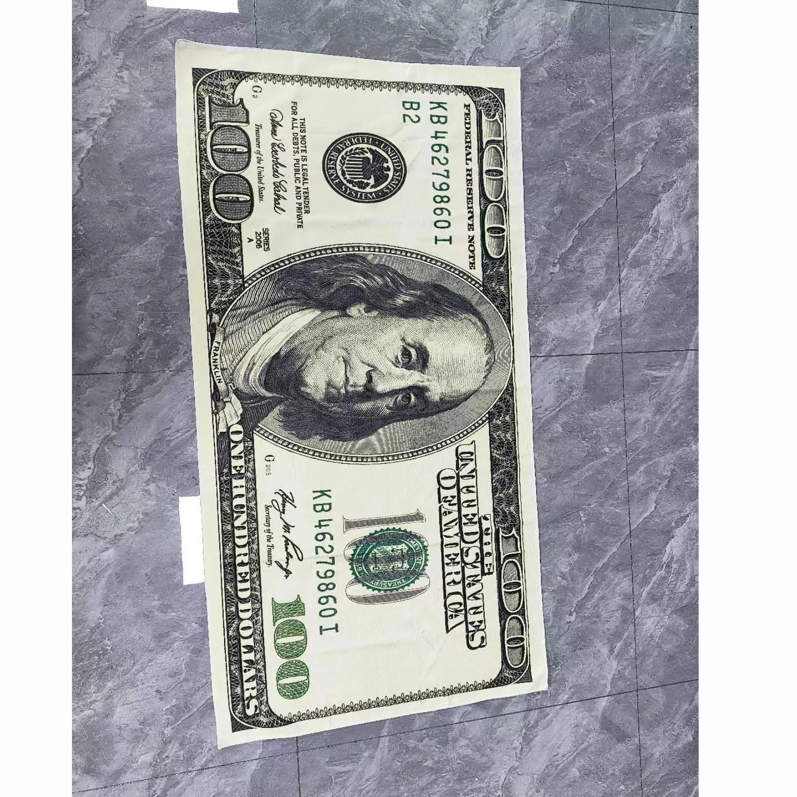 customized water absorbent quick dry dollars print microfiber beach towel