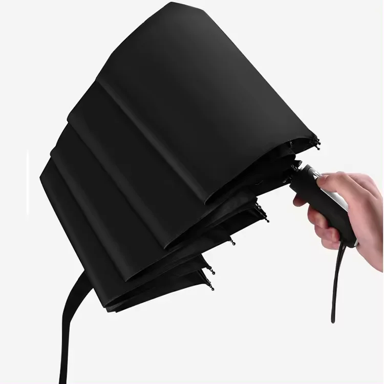 YB Custom Promotional Sunscreen Anti Three-fold Rain Sun Dual Semi Automatic Control Folding Bike Car UV Umbrella with Logo