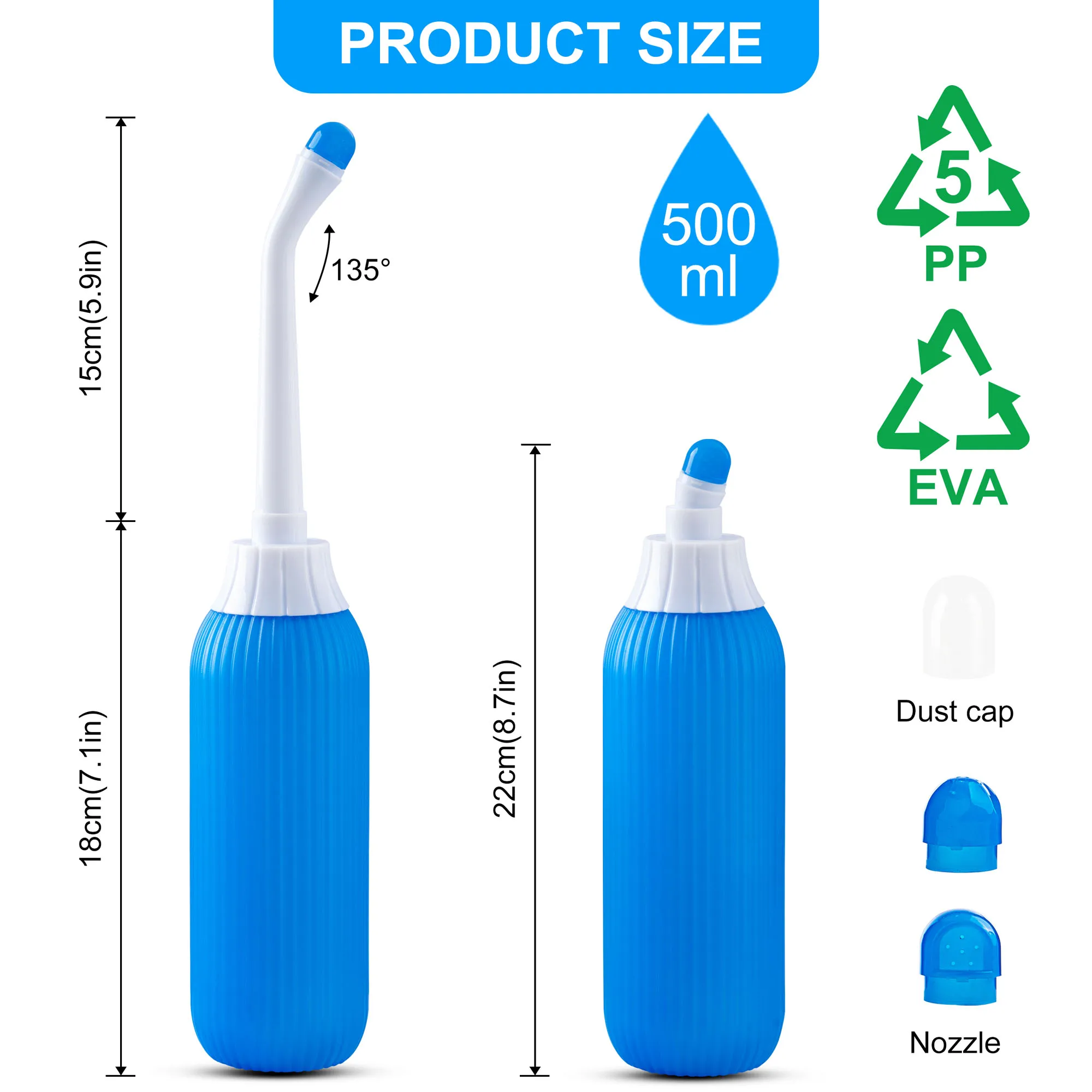 Hot Sale 500ML Portable Bidet for Travel  peri bottle For Personal Hygiene Sanitary