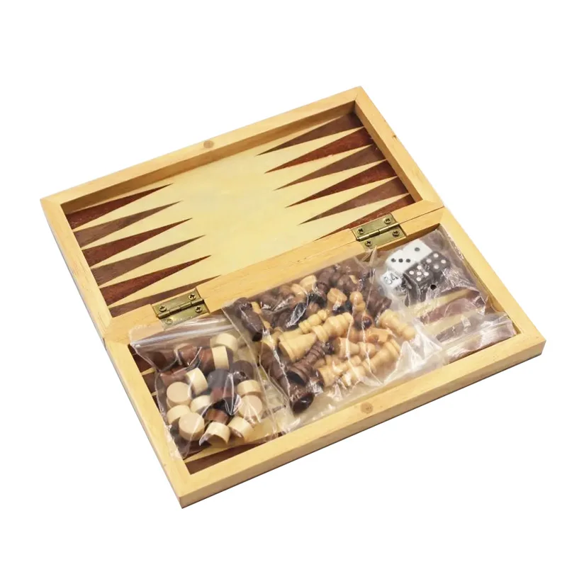 Educational Wooden Backgammon Wooden chess Board Game Set