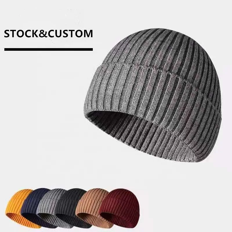 
Ready to ship high quality beanie hat in stock customize winter knitted hats  (1600268186532)