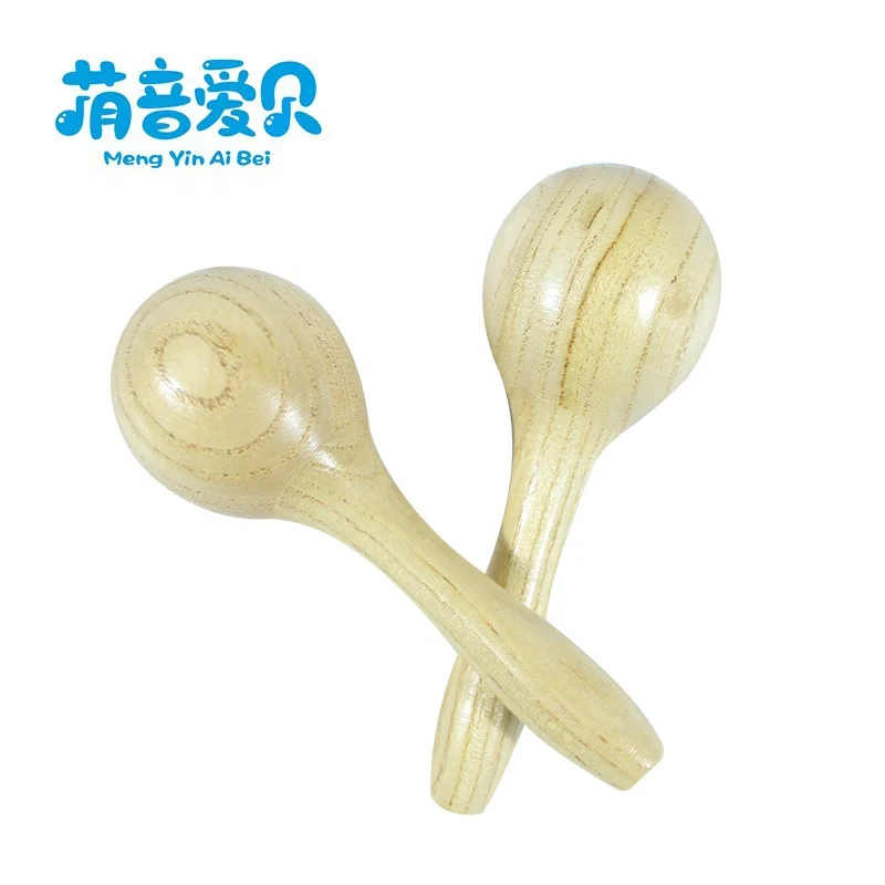 Wholesale funny custom logo baby mini maracas wooden maracas