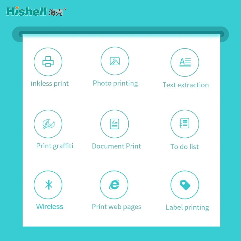 Wireless Portable Thermal Printer 57mm Documents Notes USB Mini Printer Device