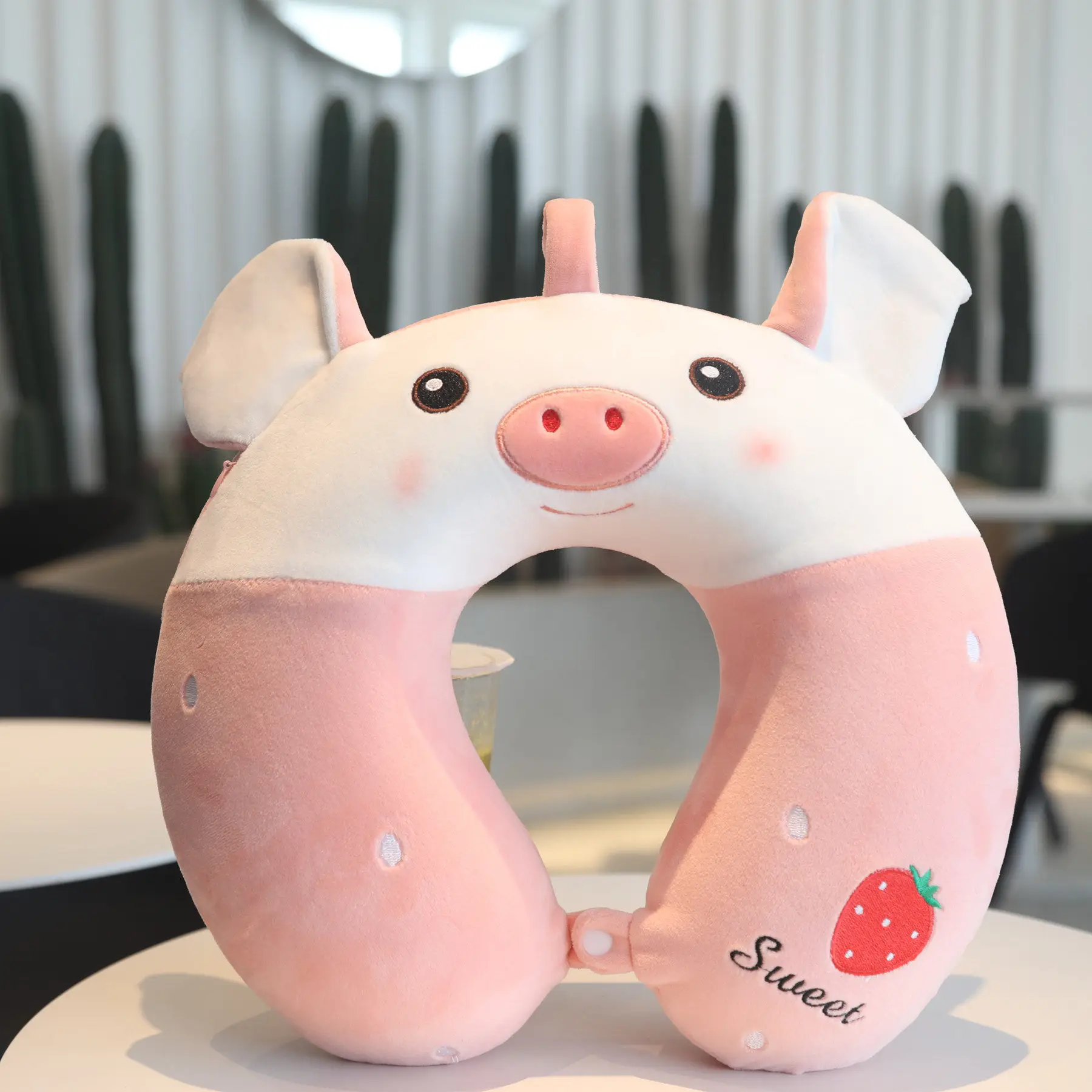 factory Outlet Cute Bear Lion Dinosaur avocado neck pillows car neck Office nap U-shaped Animal fruit Neck pillow