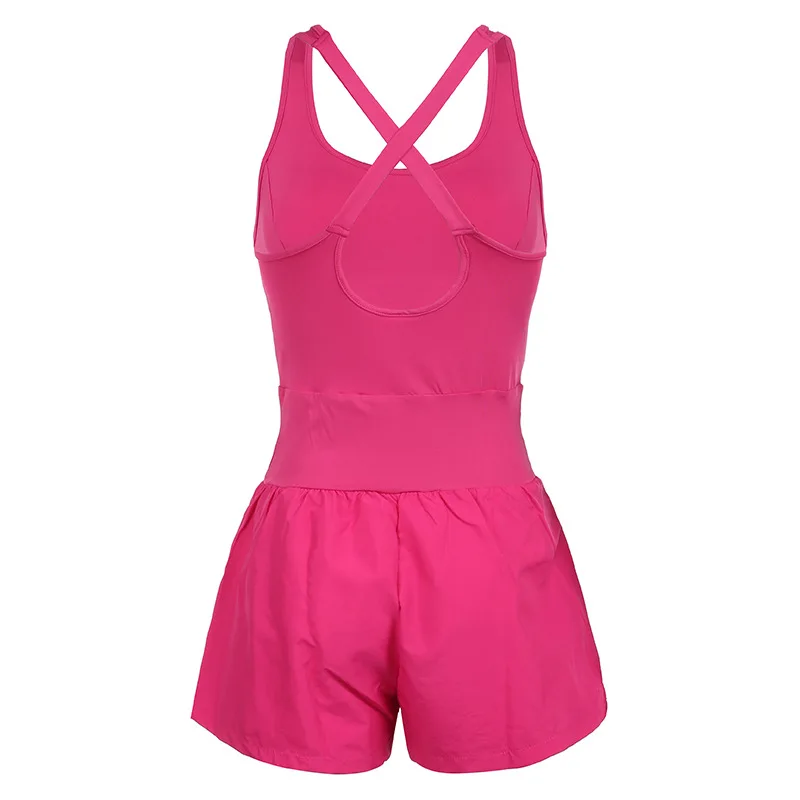 Yoga Shorts Hollow Cross Beautiful Back Loose Comfortable Fitness Clothing Backless playsuits Jumpsuit