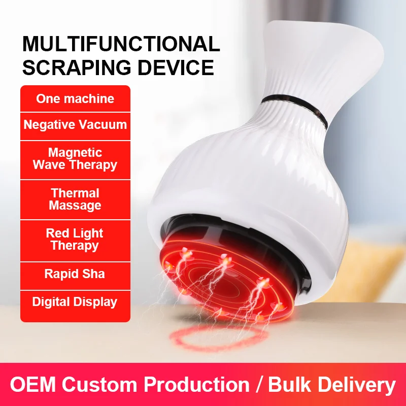 3 in 1 Portable Scraping Cupping Heating Vibration Massage Electric Cupping Massager Therapy Machine Infrared Vacuum Smart Cuppi