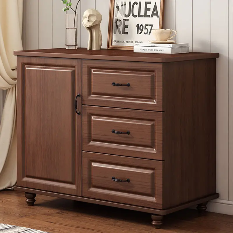 Sideboard Buffet Cabinet with Drawers & Door Coffee Bar Cabinet Farmhouse Wood Storage Cabinet for Bedroom Large Tabletop Rustic