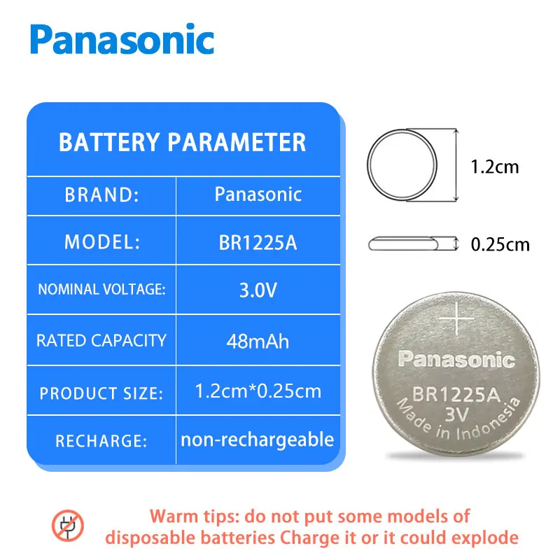 Panasonic BR1225A-T6 Pin 3V Button cell battery For PLC Smart devices  motherboard