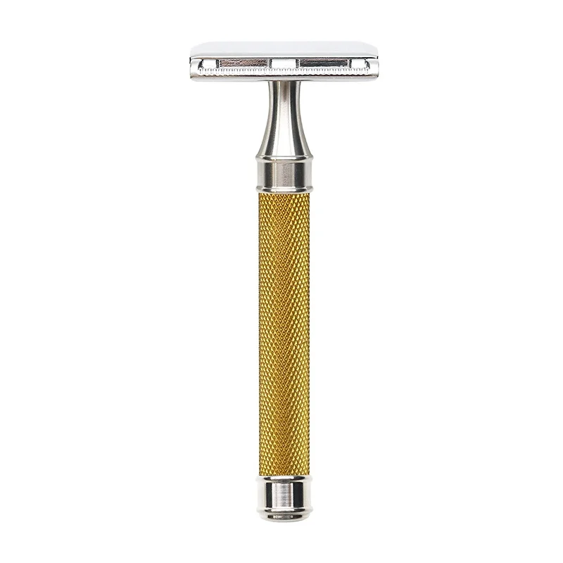 JDK Men Women Short Handle Classic Double Edge Lighter Travel Safety Shaving Razor Classic Safety Razor for Men and Women