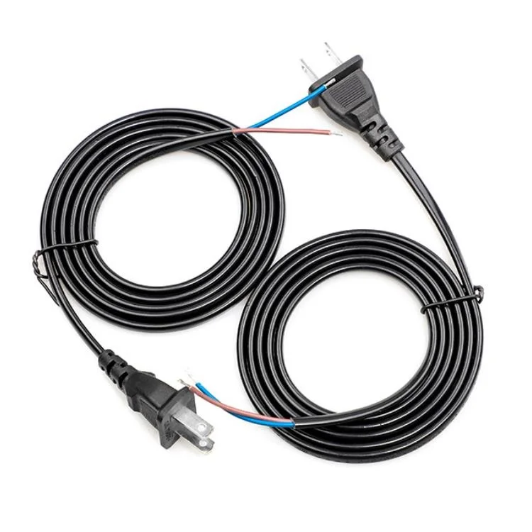 US Standard 110V AC Cords Electric Lead 2 Pin Tinned Plug AC Power Cord 15mm Stripped Endings