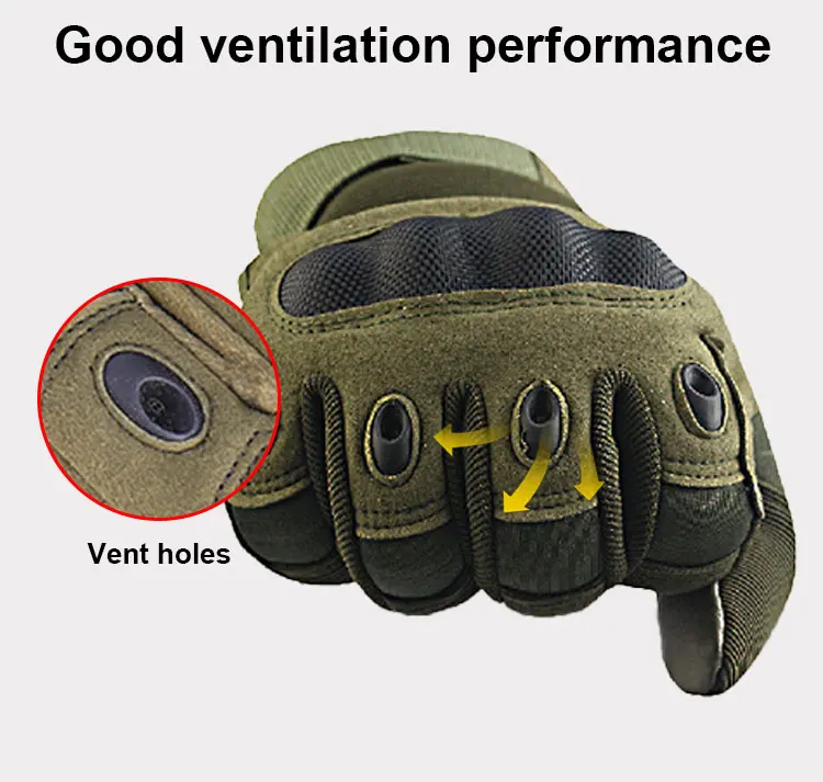 Black Waterproof Hard Knuckle Hand Protection Camouflage Heavy Duty Tactical Gloves