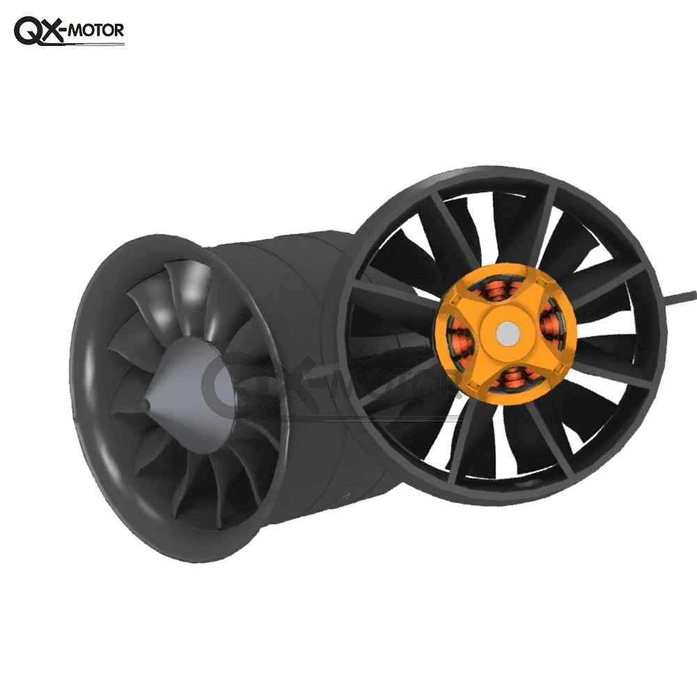 90mm EDF (8S) QX-MOTOR  1200KV CW CCW 12 bladed fan propeller for FMS RC aircraft drone model spare parts